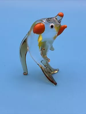 Vintage Italian Hand Made Blown Art Glass Yellow Orange Dolphin Made In Italy • $25.24