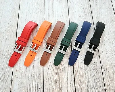 £13.95 • Buy Premium FKM Divers Watch Strap Band 20mm 22mm 24mm + Quick Release Pins