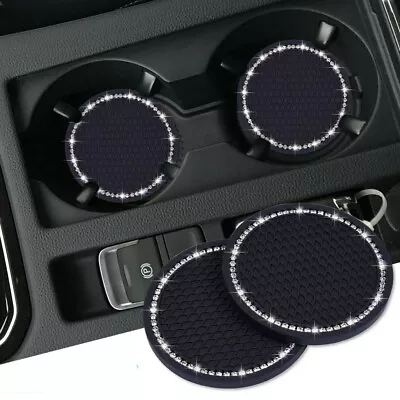$8.57 • Buy 2Pcs Bling Car Cup Holder Insert Rhinestone Coaster For Car Interior Accessories