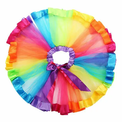 £6.66 • Buy Kid Costume Girls Rainbow Dress Tutu Skirt Petticoat Ballet Dance Birthday Party