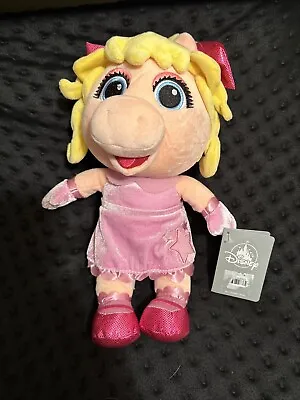 Official Disney Store Muppet Babies Miss Piggy 14  Plush Pink Dress Sparkly Bow • $12.99
