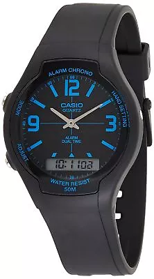 Casio AW-90H-2BVDF  Black Blue Wristwatch Analog And Digital Ana-Digi Vintage • $34.50