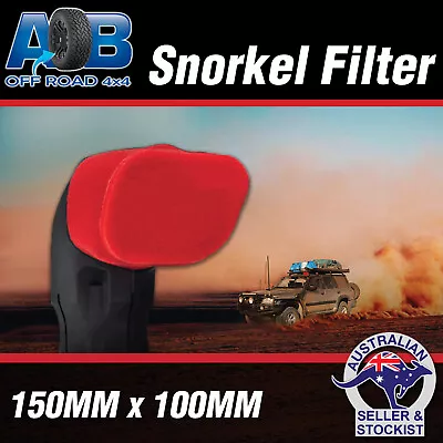 RED Snorkel Sock Pre Filter Cleaner 3  150x100mm Ram Head Cover Air Filter 4x4 • $23.50