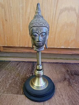 Vintage Cast Bronze Buddha Head 1950s • $100