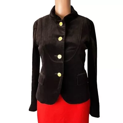 J. Crew Y2K Cotton Velvet 4 Button Fitted Princess Seams “Bella” Blazer Size 0 • $49.99