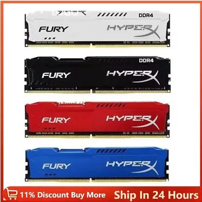 HyperX FURY RAM DDR4 16GB 8GB 32GB 4GB 3200 2666 2400 2133 Desktop Memory DIMM • $37.84