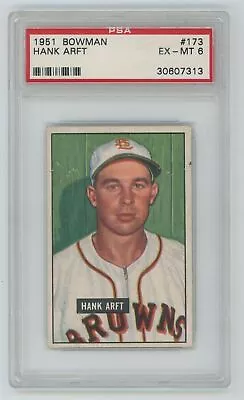 1951 Bowman #173 Hank Arft Browns Psa 6 Ex-mt • $1.99