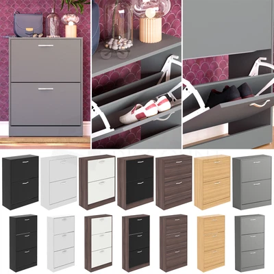 £46.99 • Buy Shoe Rack Shoes Storage Cabinet Wooden Stand Cupboard Unit 2 3 Drawer Organiser