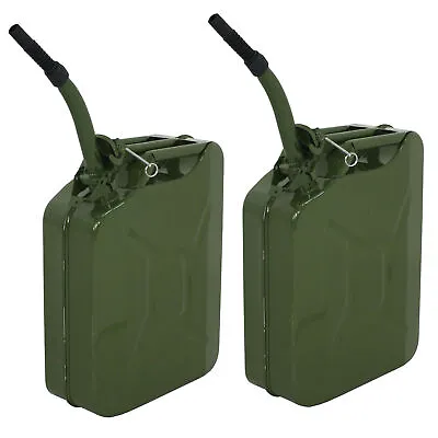 2Pack 5 Gal 20L Jerry Can Army Military Metal Tank Backup  Oline Can Green • $65.58
