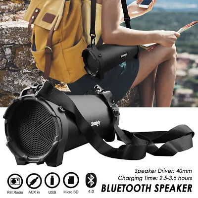 Bluetooth Speaker &Shoulder Strap Portable Outdoor Wireless Stereo Music Speaker • $28.49