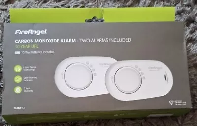 FireAngel FA3820-T2 Carbon Monoxide Alarm - White (Pack Of 2) • £31.99