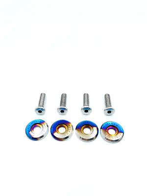 MUGEN 無限 License Plate Frame Fasteners Bolts Set Of 4 JDM Titanium Color W QRBOX • $29.95