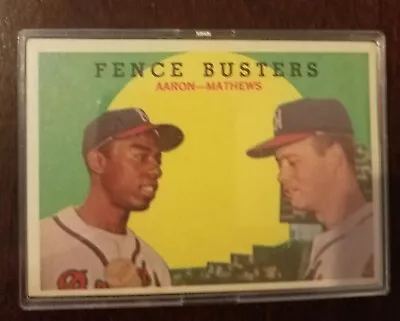 Topps 1959 Hank Aaron Ed Matthews Fence Busters • $25