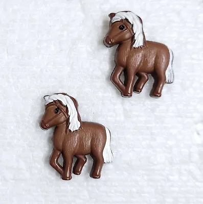 2 JHB Horse Buttons 19mm Shank Pony Realistic Donkey Mini Mule Sewing Art Crafts • £2.50