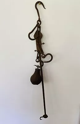 £95 • Buy Antique Iron Hand Forged Butchers Steelyard Weighing Scales C.1900 