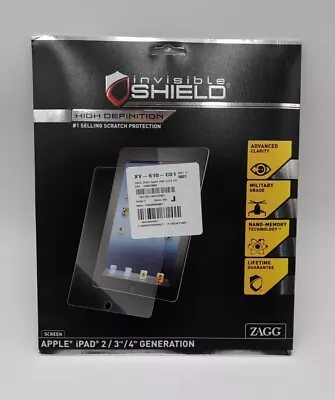 Zagg Invisible Shield For Apple IPad 2/3/4 Generation High Definition New Sealed • $16.74