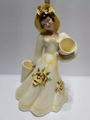 Flower Vase Art Ceramic Woman Hand Made Hedi Schoop Collectible 1950s Vintage • $52.95