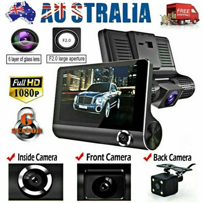 $39.46 • Buy 1080P Car DVR 4  3 Lens Dash Cam Front And Rear Video Recorder Camera G-sensor T