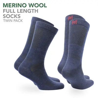 Norfolk Mens Merino Wool Lightweight Outdoor Walking Hiking Socks - 2 Pair Pack • £17.45