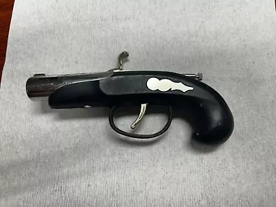 Vintage Modern  Derringer Metal Pistol Gun Lighter Black Handle 5 3/4” Long Work • $39.99