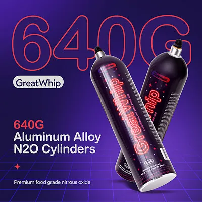 $219.99 • Buy Whipped Cream Charger 640g Tank Aluminum Cannister Nitrous Oxide N2O GreatWhip