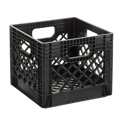 16QT Plastic Heavy-Duty Plastic Square Milk Crate Black(FAST SHIPPING)) • $12.40