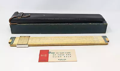 K&E Keuffel Esser 4081-3S 1210 Log Duplex Decitrig Slide Rule W/ Box & Case Manu • $55.99