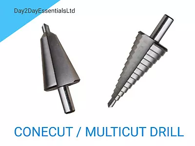 Conecut / Multi-Cut Drill Bits - Taper Stepped Drills (3-30mm) Shank - All Sizes • £9.49