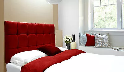 £42.30 • Buy Java Buttoned Diamante Wall Headboard Faux Suede Red All Sizes & 6 Heights