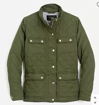 J.Crew Green Quilted Downtown Field Jacket XS $178 • $98