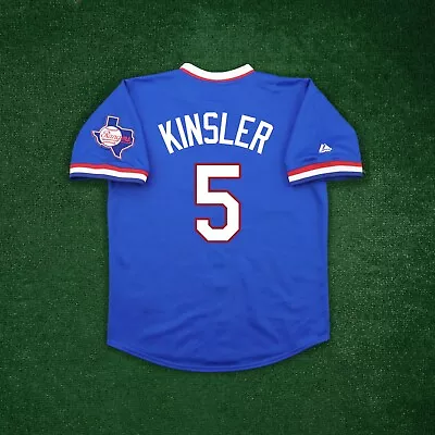 Ian Kinsler 1984 Texas Rangers Cooperstown Men's Alt Blue Throwback Jersey • $149.99