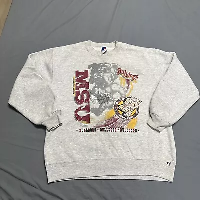 Vtg 90s Y2k Mississippi State Bulldogs Walkin Bully Crewneck Sweatshirt L MSU • $29.94