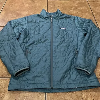 Patagonia Mens M Primaloft Nano Puff Quilted Jacket Turquoise Blue Green Medium • $49.95