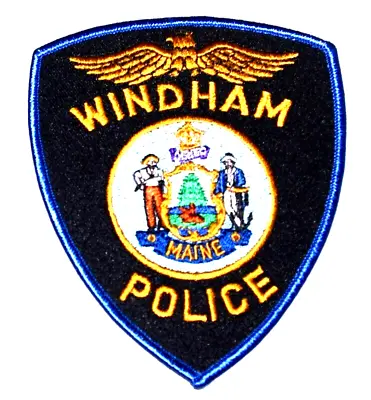 WINDHAM MAINE ME Sheriff Police Patch STATE SEAL SAILOR ANCHOR FARMER SCYTHE • $3.99