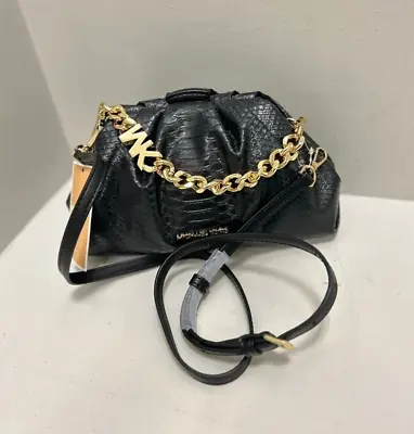 Michael Kors Nola Small Women Chain Clutch Crossbody Shoulder Bag Pouch In Black • $108