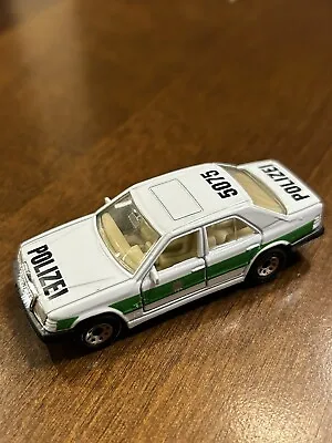 Matchbox Mercedes-Benz 300E Polizei Police Car 1986 White Made In Thailand (2) • $14.99