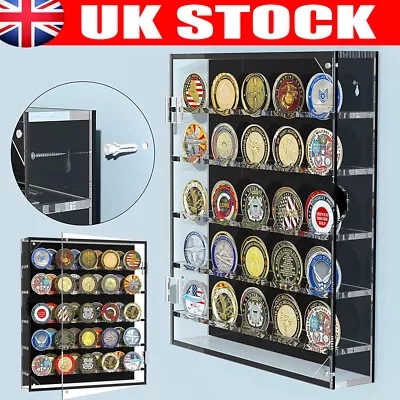 Challenge Coin Display Case Acrylic Military Challenge Coin Holder Magnetic • £19.96