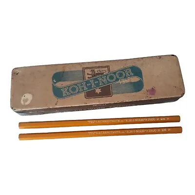 Vintage Koh-I-Noor Pencil Box And Two Pencils L & C Hardtmuth Drawing Tin 2H • $17.60