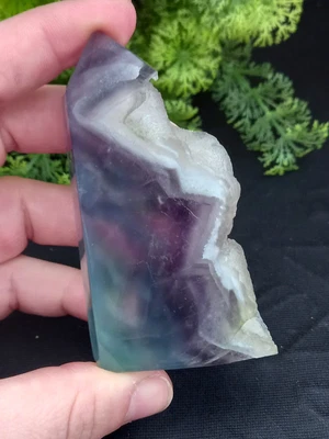 £15.80 • Buy Natural Beautiful Rainbow Fluorite Half Raw Slab Tower 177g 
