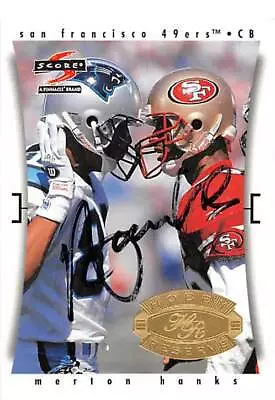 Merton Hanks Autographed Football Card (San Francisco 49ers) 1997 Score #244 • $17