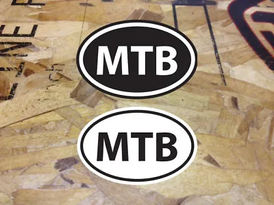 MTB Mountain Bike Sticker Decal Black & White - 2 For 1 • $4.99