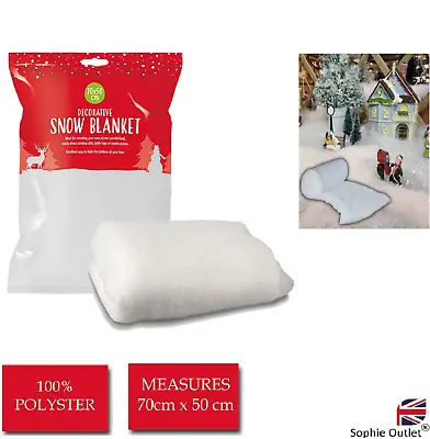Fake Snow Blanket Artificial Christmas Decoration Nativity Kids Winter Cover • £3.45