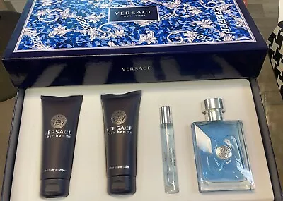 Versace Pour Homme Gift Set-100ml Shampoo+100ml After Shave+10ml EDT+100ml EDT • $196.86