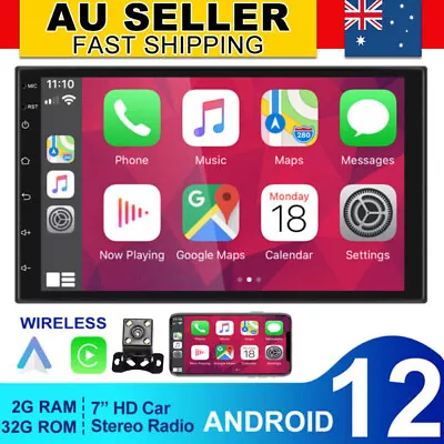 7  Android 12 Double 2DIN Car Stereo Radio GPS Navi Head Unit WiFi CarPlay 2+32G • $90.99