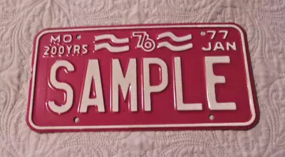 Vintage RARE MINT 1976 MISSOURI SAMPLE License Plate 48 Yrs. Old! • $19.95