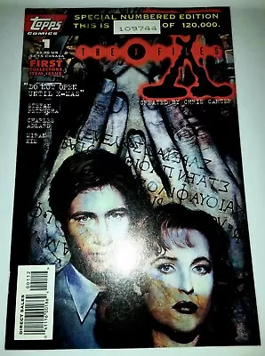 X-FILES #1. 1st Collector's Issue  TV 1995 TOPPS Serial No. 109744 Of 120000 • $74