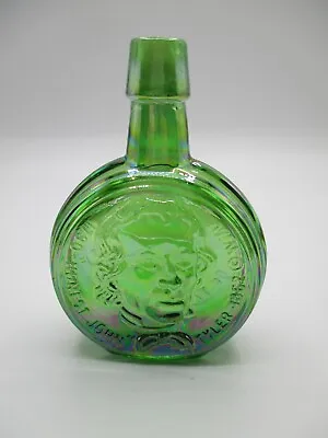 $4.99 • Buy Wheaton Mini Presidential Bottle, Green Carnival Glass, John Tyler,  1971