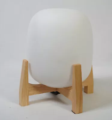 White Dome Oval Egg Desk Lamp Vintage Style MCM Retro Bedroom Accent Mid Century • $27.50