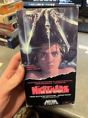 A Nightmare On Elm Street - 1985 VHS MEDIA - Double Flap - First Print Good Cond • $80