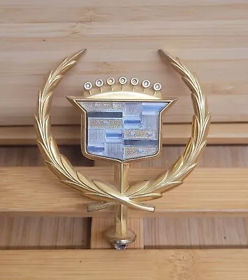 $28 • Buy Cadillac Vintage Gold Wreath Hood Ornament 2.5  Wide